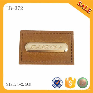 LB372 Mode Design Metall Logo Jeans Leder Patch Etiketten für Handtasche / Kleidungsstück